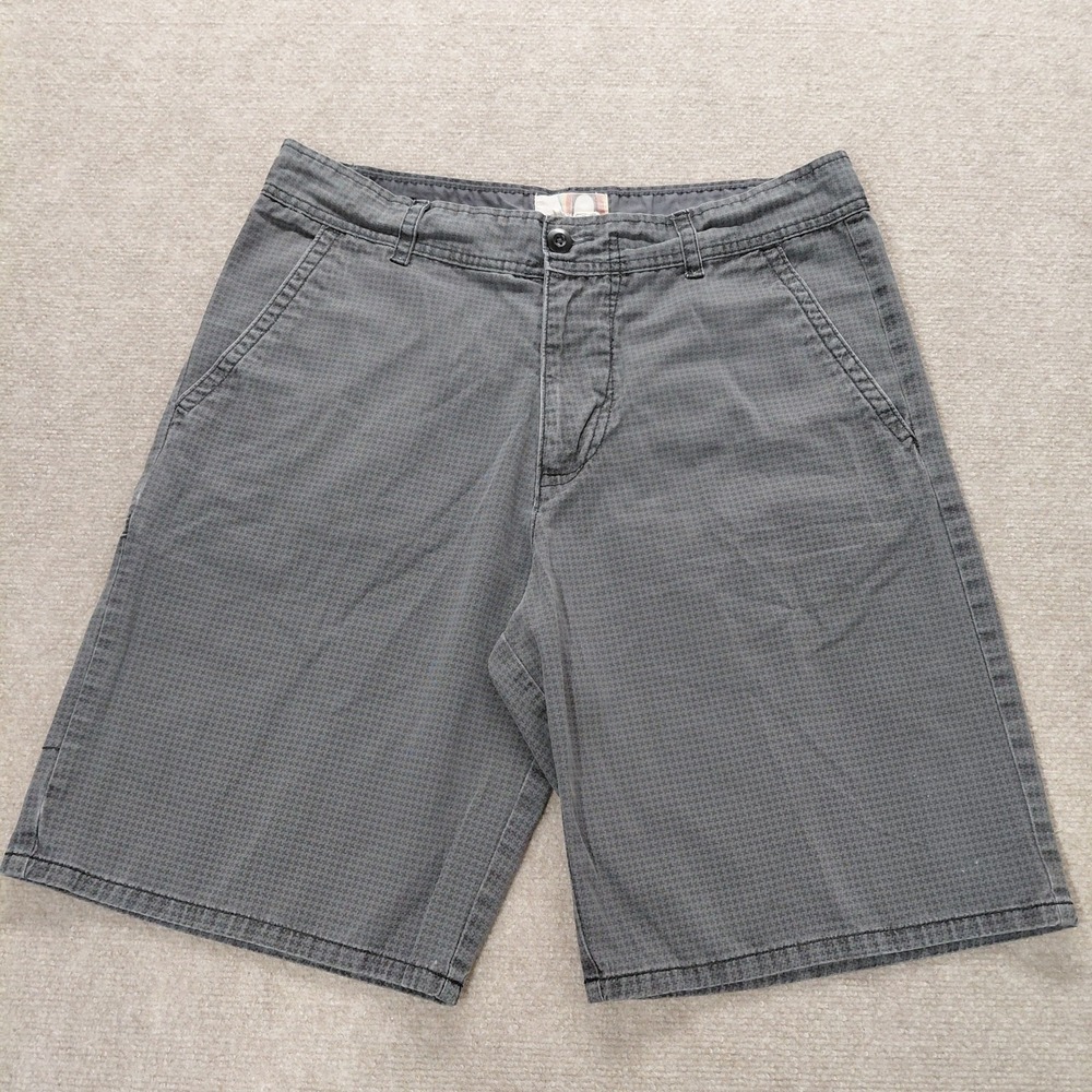 Op Black Chino Mens 36 Geometric Shorts Stretch Pockets Grunge Goth Emo 10.5"